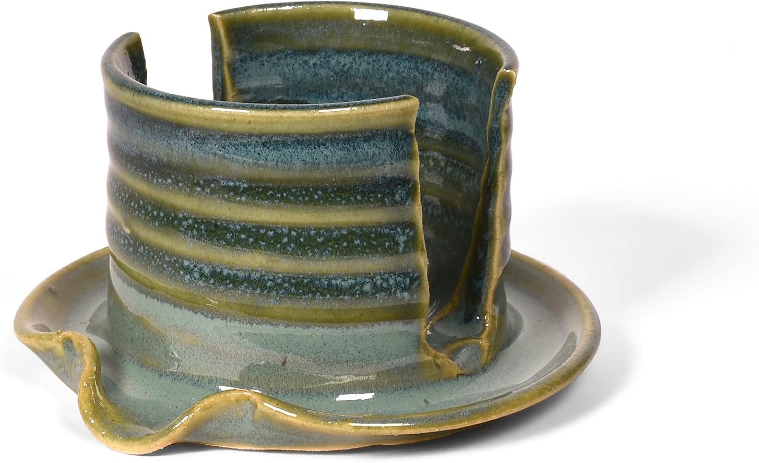 American Handmade Sponge Holder by Holman Pottery, Sea Pearl