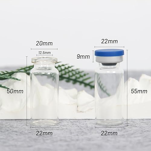 Miniatura 2 de Frascos de vidrio transparente de 0.3 fl oz, 2-12 Dram - Frascos de vidrio transparente con tapas abatibles de plástico y aluminio y tapones de