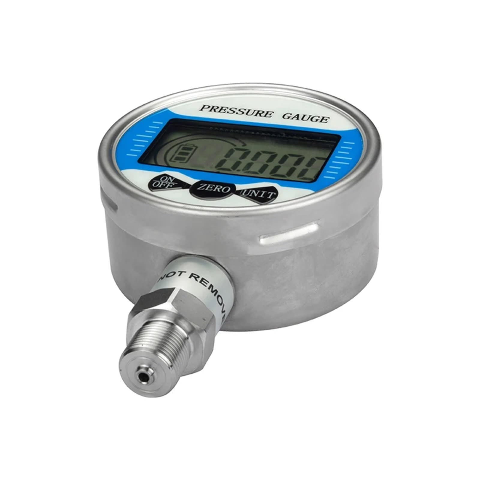 Manómetro hidráulico digital for agua, aceite, gas, aire, acero inoxidable 304, manómetro radial de combustible líquido 60 mm, MPa, 1000 psi, Kpa, G1-2, rosca NPT1-2, 1 unidad(NPT1-2,0-10MPa)