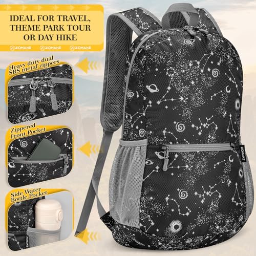 Image of ZOMAKE Ultra Lightweight Hiking Backpack 20L, Packable Small Backpacks Water Resistant Daypack for Women Men(Star Print)