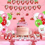 Strawberry Birthday Party Decorations Set Strawberry Happy Birthday Banner Sweet One Balloon Cake Cu