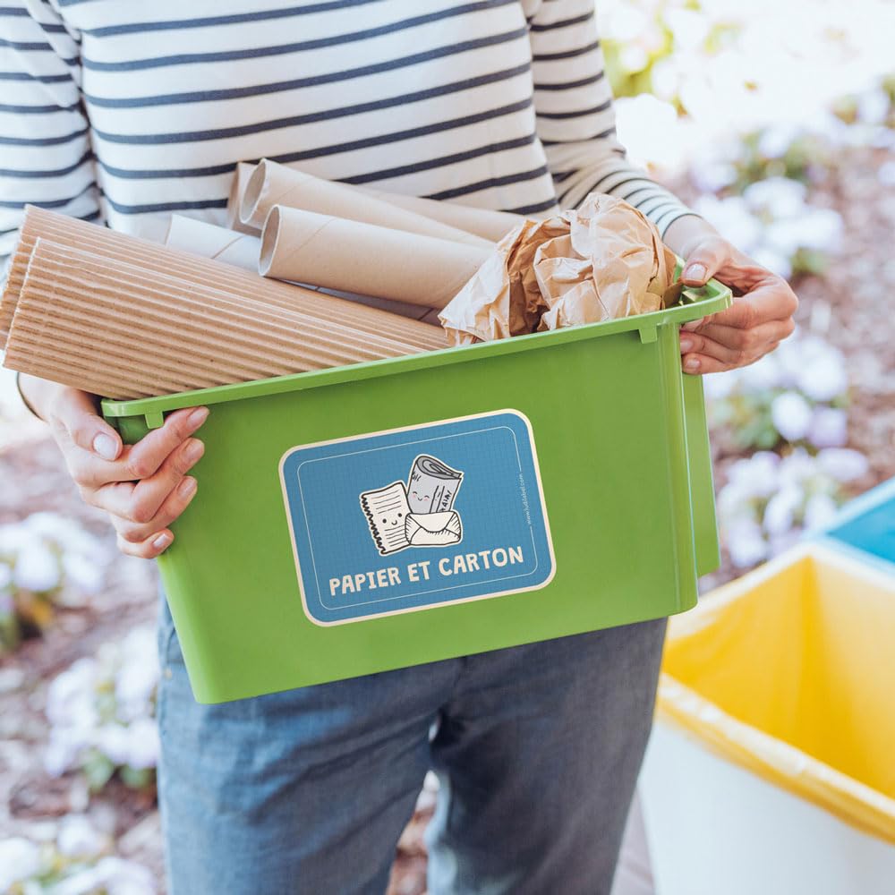 Ludilabel 7 Étiquettes de Tri sélectif pour Poubelles France