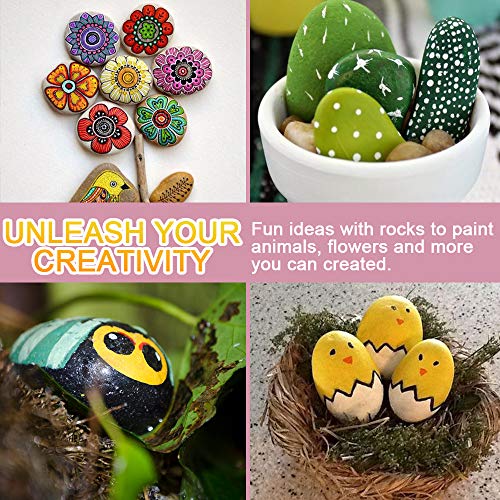 Mekouzon 24Pcs River Rocks For Painting, Naturally Stones For Kindness Arts, 2-3 Inch Perfect For Diy Project, Hand Crafts For Family Time, Kid Party And Home Decoration #TOP5