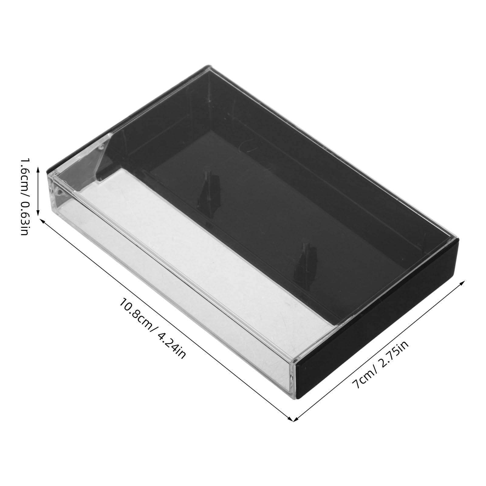 Caja Organizadora de Casetes 10 Piezas Negra, Estuche Compacto de Plástico Ps Transparente para Almacenamiento de Cintas de Cassette, Estuche Multiuso para Viaje y Hogar