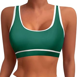 Conjunto de bikini para mujer, traje de baño sexy, traje de baño de verano para mujer, sujetador deportivo, parte superior de bikini, parte superior de natación con espalda cruzada, parte