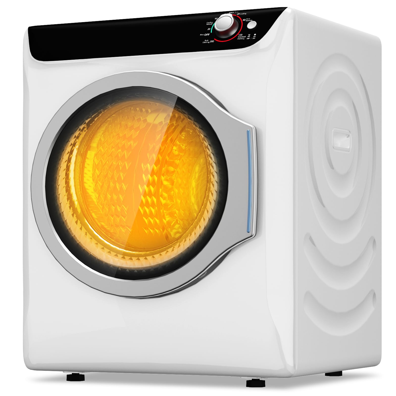 VCJ 2.6 cu.ft Portable Dryer, 1400W Electric Clothes Dryer with 5 Drying Modes &amp; Stainless Steel Tub, Front Load Compact Dryer for Home, Apartment, Dorms