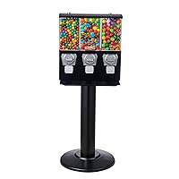 Vista 1 de VEVOR Máquina expendedora comercial, dispensador de dulces de triple compartimento con soporte de hierro, máquina de chicles y dulces para negocios