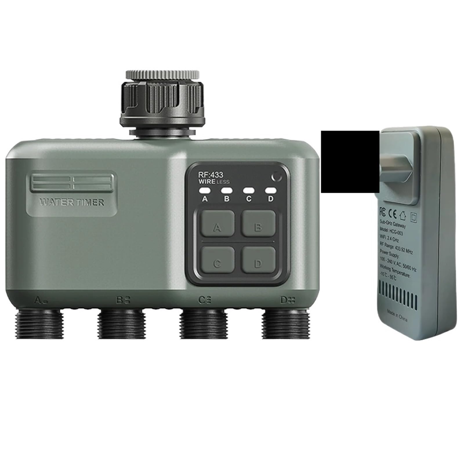 Wifi + RF433 Smart Garden Sprinkler Water Timer 4-Outlet Rain Delay Filtro Programmabile Controller automatico di irrigazione