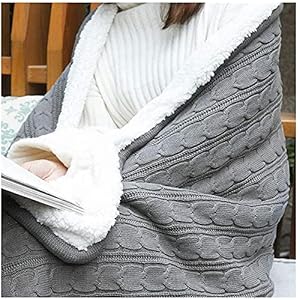 Getextureerde deken, zachte comfortabele pluizige dubbelzijdige deken van microvezel voor slaapbank, grijs