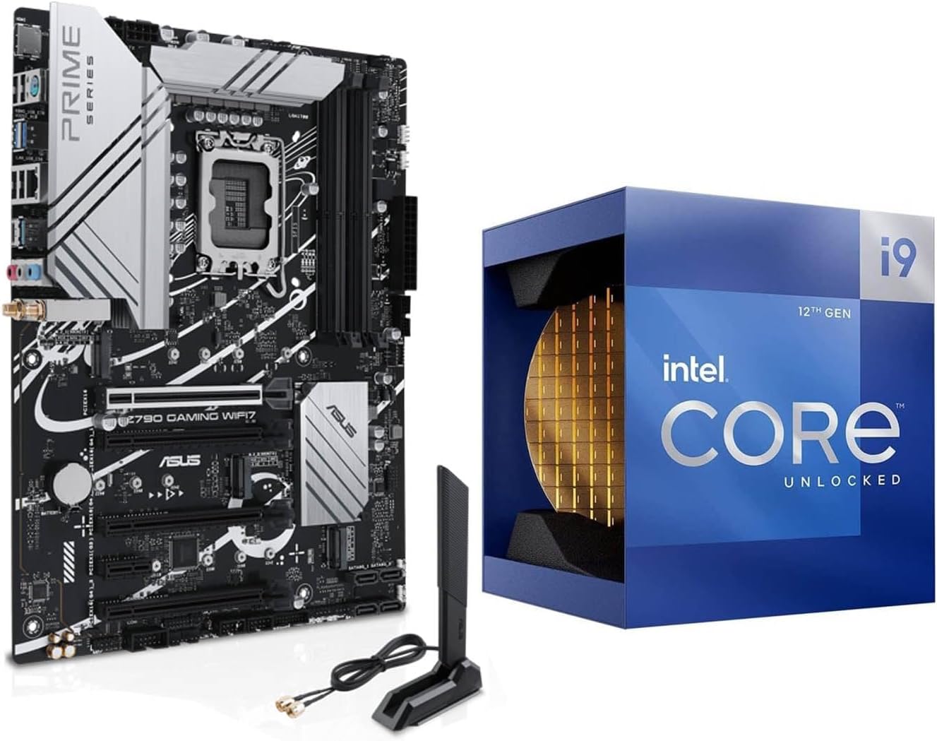 INLAND by Micro Center CPU Motherboard Intel i9-12900K 12th Gen 16-Cores LGA 1700 Desktop Processor with ASUS Z790 Gaming WIFI7 ATX Motherboard