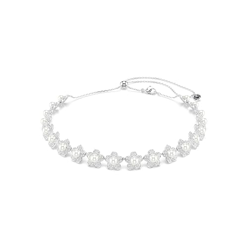 Swarovski Ariana Grande x choker, Crystal pearl, Round cut, White, Rhodium plated