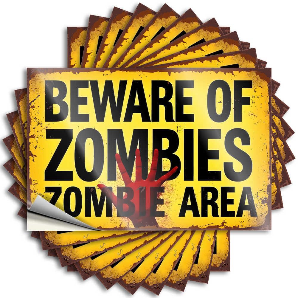 Cute Lettering Sticker Bottle | Zombie Warning: Stay Alert! Good Dry Sticker Pack(6X9CM)