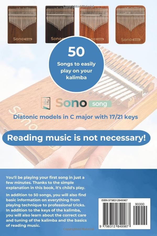 Kalimba Music Book - 50 Relaxing songs - reading music not necessary: For diatonic kalimbas in C major with 17/21 keys - playing by numbers with the kalimba - Image 2