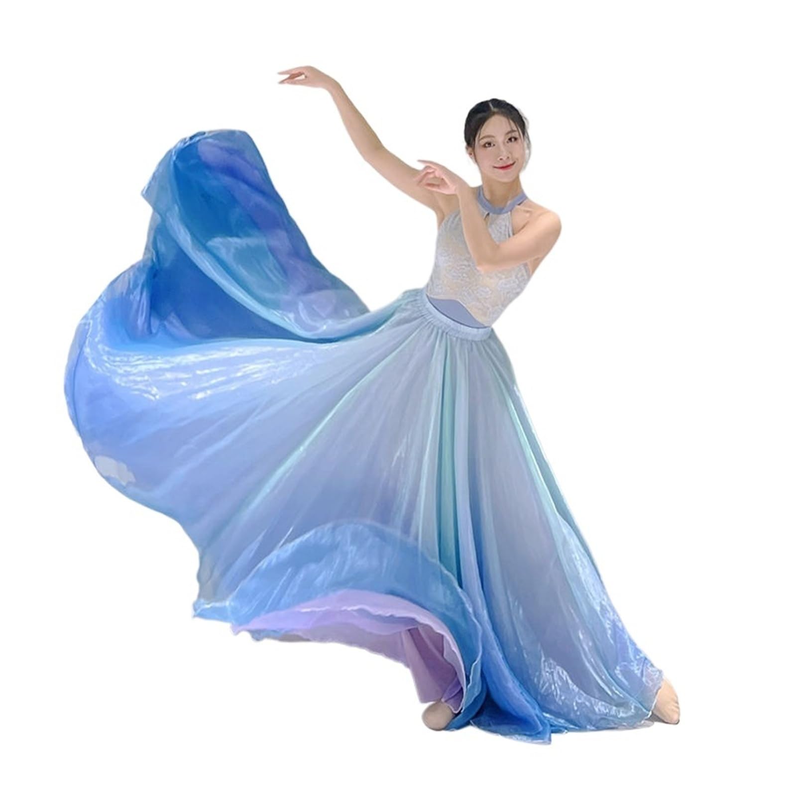 Faldas de Ballet for Mujer, Vestido Gasa, Falda Tul, práctica Danza del Vientre 360 ​​Grados (Solo Media Falda)(M 46kg to 52.5kg)