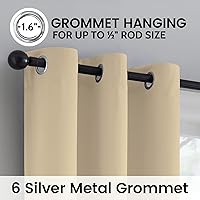 Vista 5 de SimpleHome - Cortinas opacas 100% para recámara, cortinas de ventana con ojales beige, con aislamiento térmico, cortinas de oscurecimiento