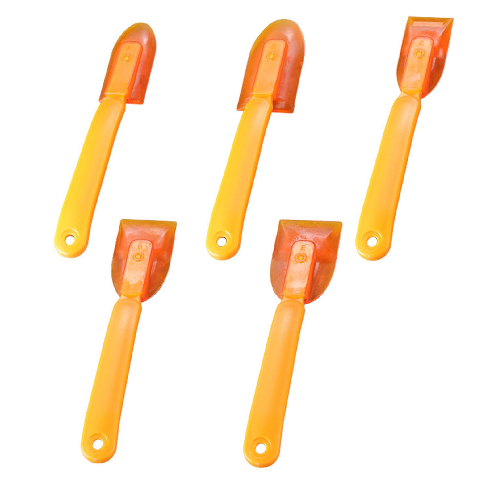 Kalttoy 5Pcs Abs Rubber Squeegee Scrapers Soft Edges Comfortable Nonslip Handle Grout Cleaning Tool For Various Surfaces Silicone Scrapers Spatula