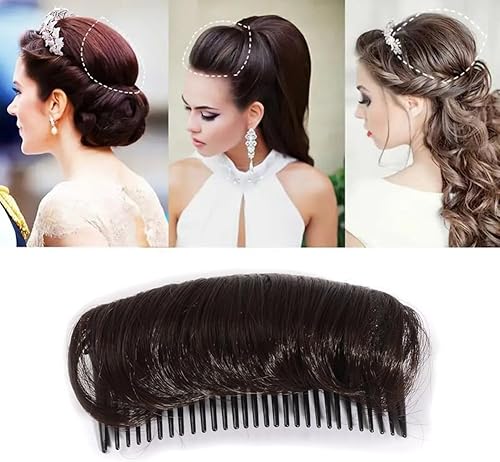 Miniatura 2 de Peluca esponjosa almohadilla para el cabello para el cabello, moño invisible, clip de pelo falso Bump It Up Volumen Base de cabello Insertar