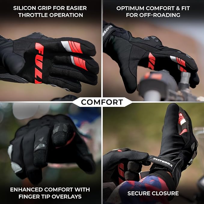Guantes Moto ViaTerra Roost Offroad X-Large Negros miniatura 5