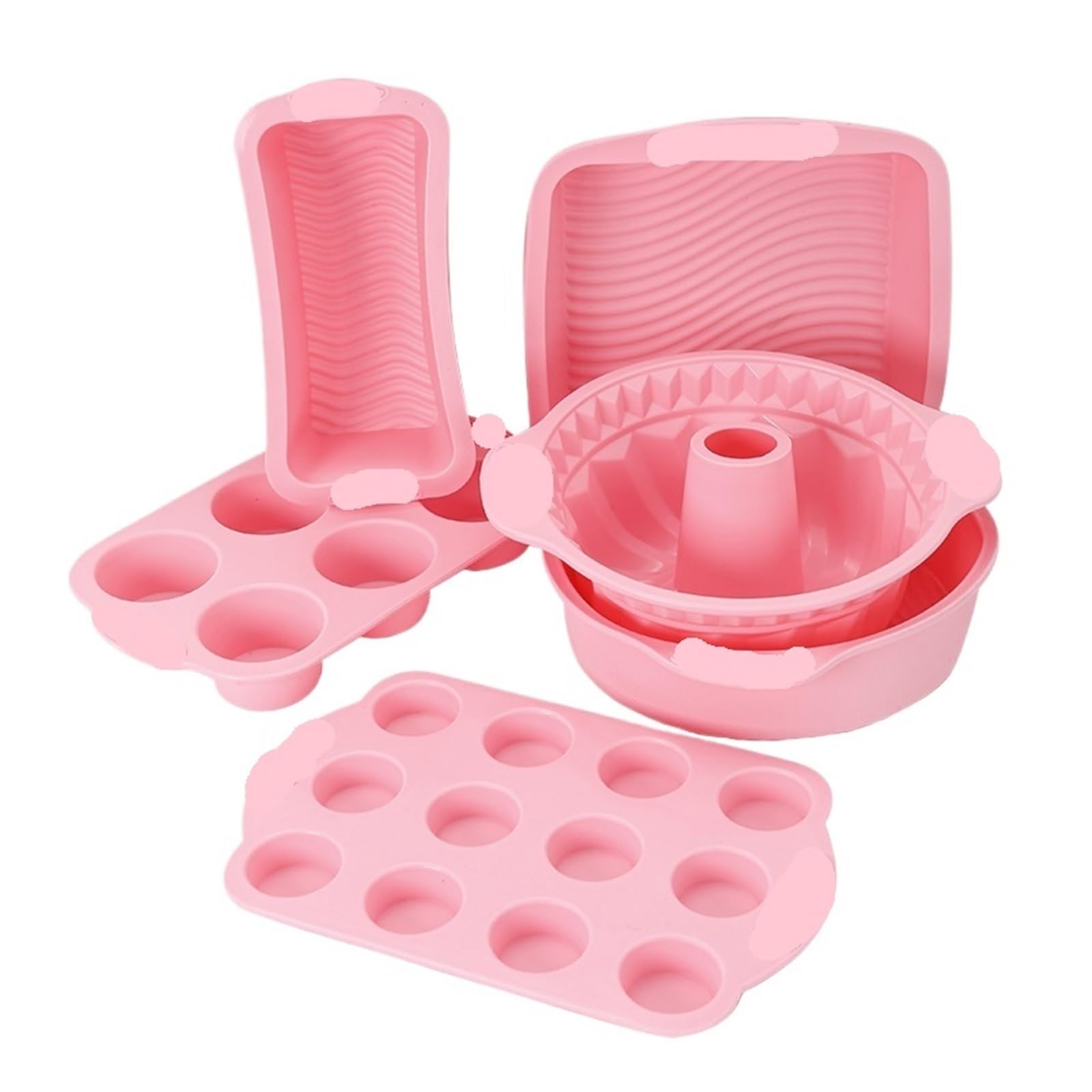 Genérico Juego de Utensilios for Hornear Silicona, Molde for Pasteles, moldes for Pan y Magdalenas repostería(Set)