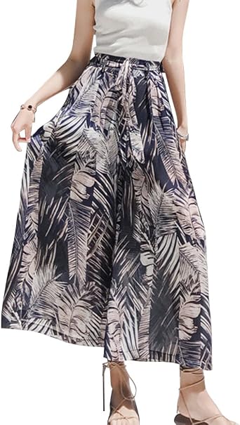 Mujeres Oversize Pantalones Chiffon De Floral Impreso Pantalón Beach  Pantalones De Verano: Amazon.es: Ropa