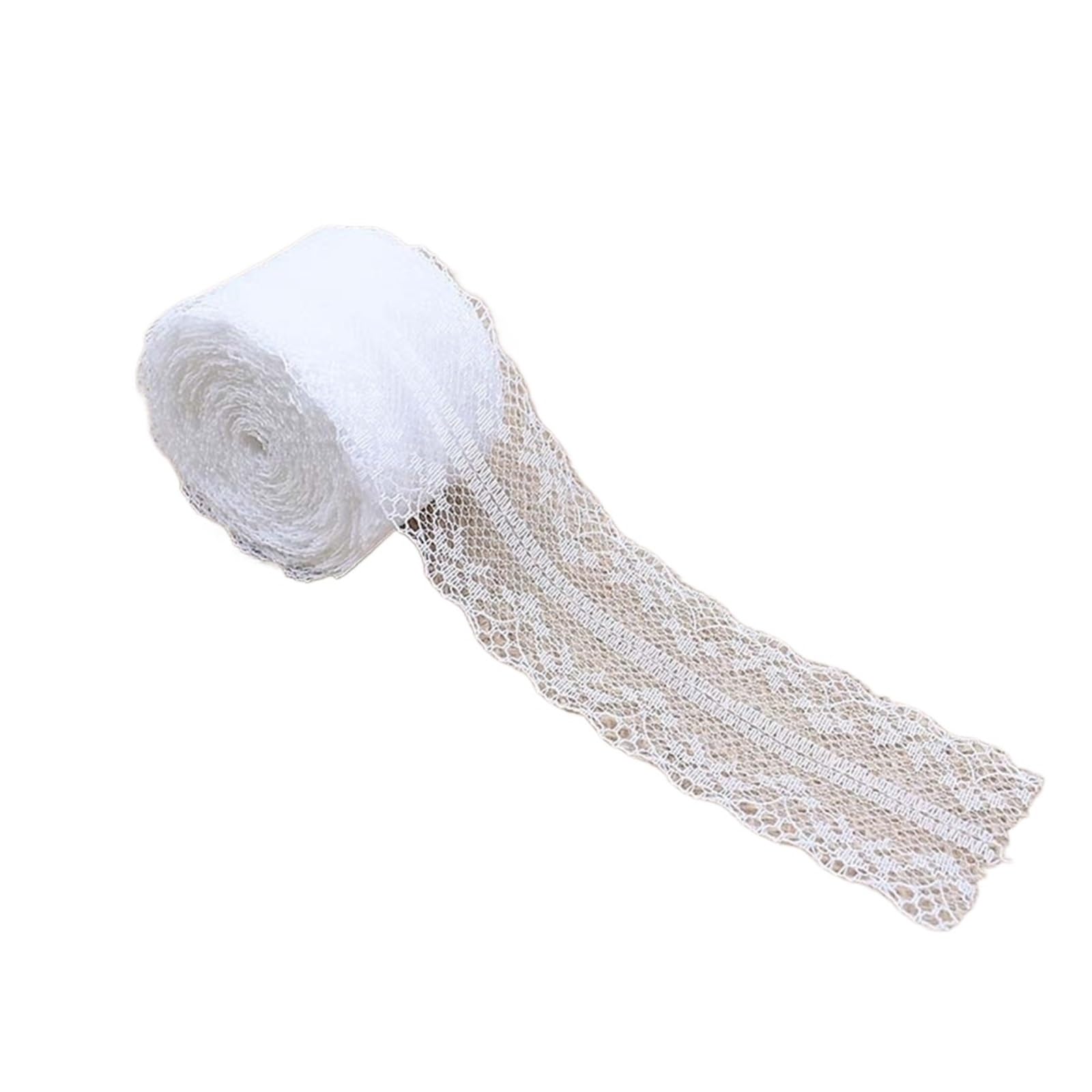 1 pieza/300,0 m de encaje blanco, 4,5 cm, hermosa cinta Para Hogar | Cinta de tela de encaje bordado DIY for accesorios de costura artesanía de boda(White)