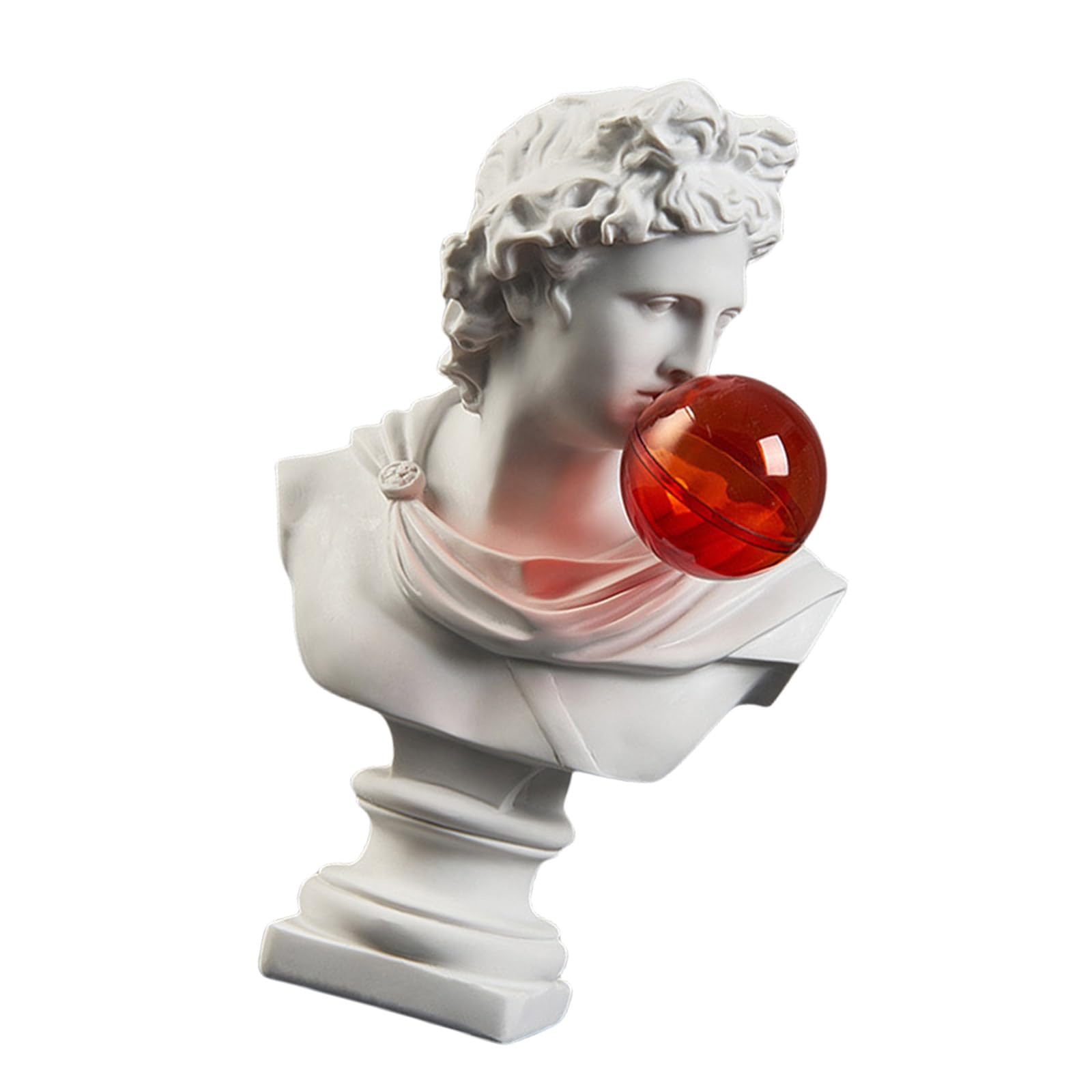 GTYLF Handcrafts Resins Bubble Blowing Sculpture Funny Greek Mythology Bust Figurine Desk Ornament for Collectors Home Decors Collectible Figurines