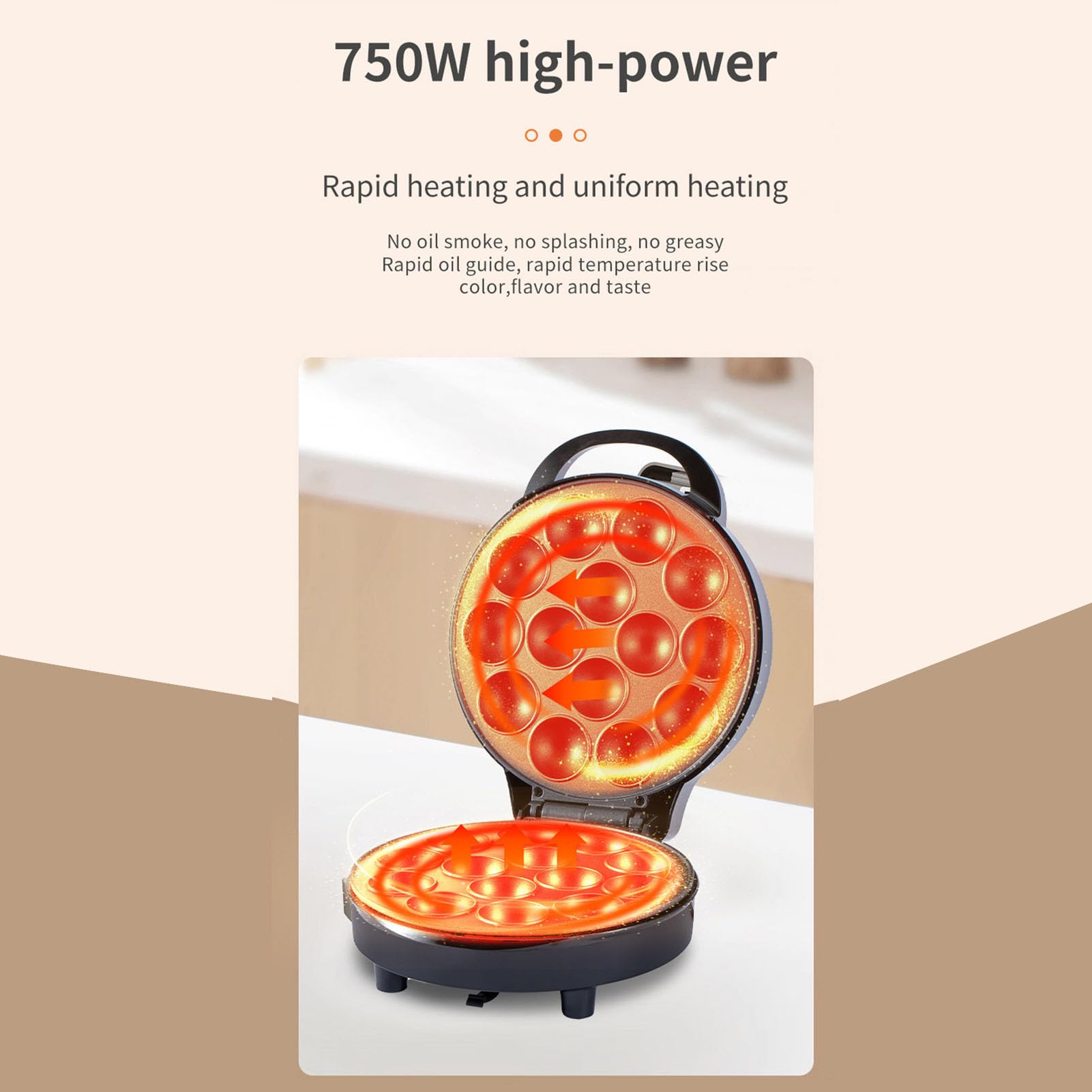 Zerodis Maker de Takoyaki électrique, 750W Aluminium 14 Trous Japonais Octopus Ball Maker Pan Takoyaki Making Machine Machine Electric Breakfast Machine pour le Petit Déjeuner à la