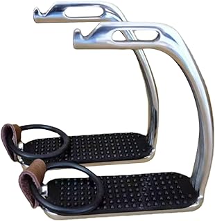 Amagogo 2Pieces Horse Riding Stirrups Stainless Steel Non Slip Safety Stirrup Hose Saddle for Equestrian Sports Men and Women