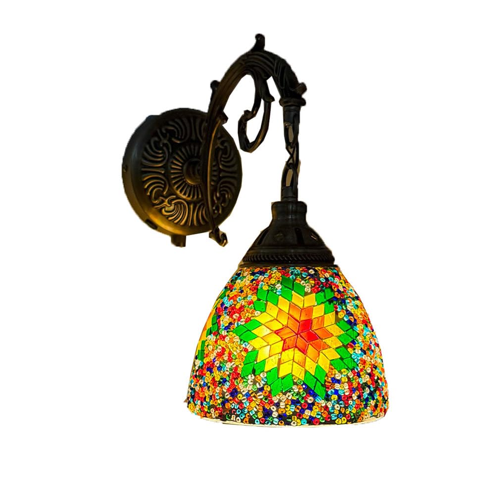 GAUUA Turkish Mosaic Wall Lamp Handcrafted Glass Luminaria Led Wall Light Corridor Sofa Background Lighting Home Room Decor Lampe