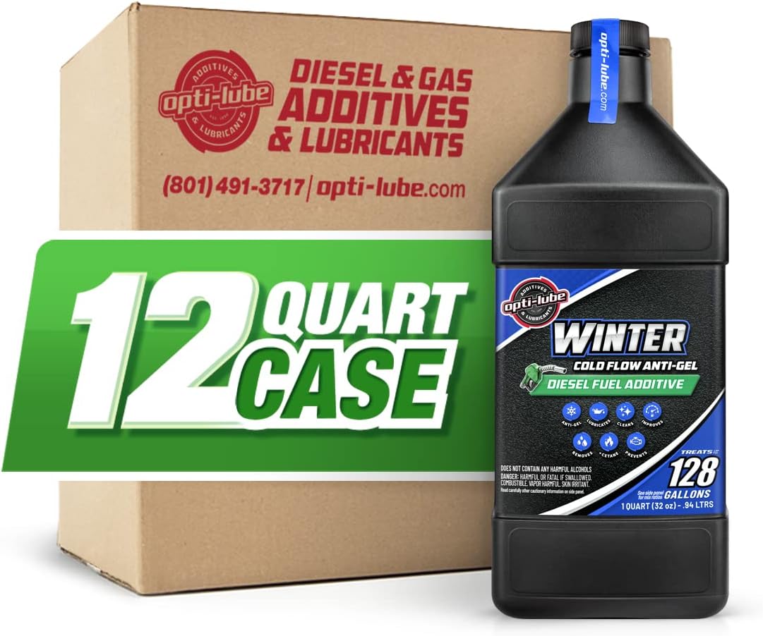 OptiLube Winter Formula Diesel Fuel Additive Quart, Case of 12. Treats up to 128 Gallons per