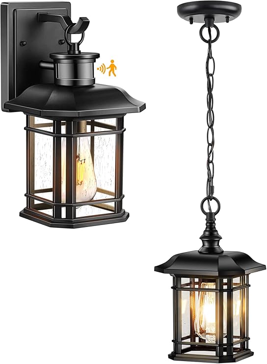 VIANIS Outdoor Light Fixture with Motion Sensor,Outdoor Pendant Lights
