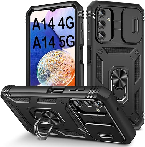 Miniatura 93 de PASNEW Funda para cámara Samsung Galaxy A15 5G, soporte metálico de grado militar, resistente a prueba de golpes, carcasa rígida para Samsung A15