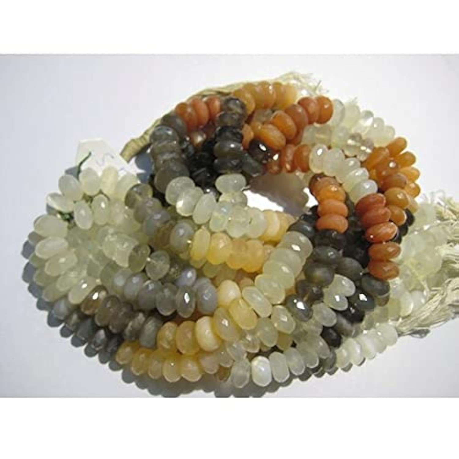 Multi Moonstone Rondelle Beads LKBEADS 8mm pour création de bijoux DIY