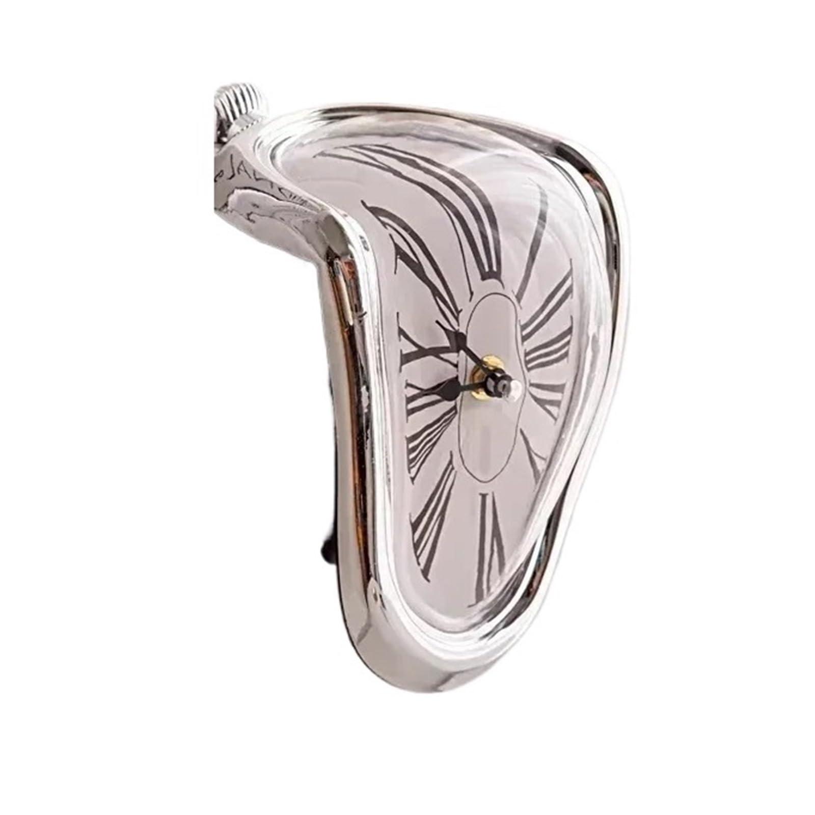 HVSYVVSRL Novel Surreal Melting Distorted Wall Clocks Watch Decoration Gift Home Garden Quiet Operation(Light Black)