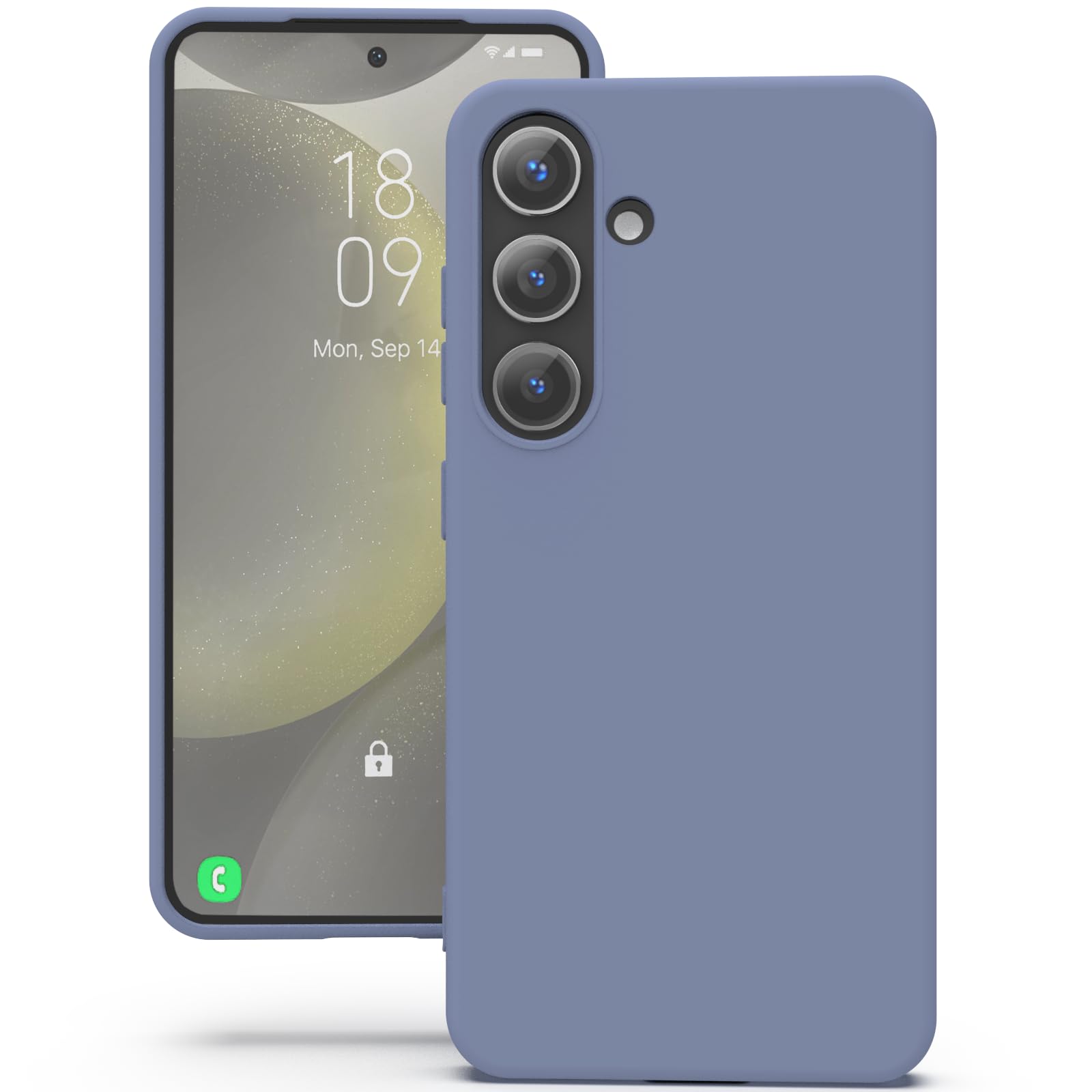 YATWIN Silicone Back Case for Samsung Galaxy S24, Soft-Touch Phone Back Cover for Samsung Galaxy S24 - Lavender Grey