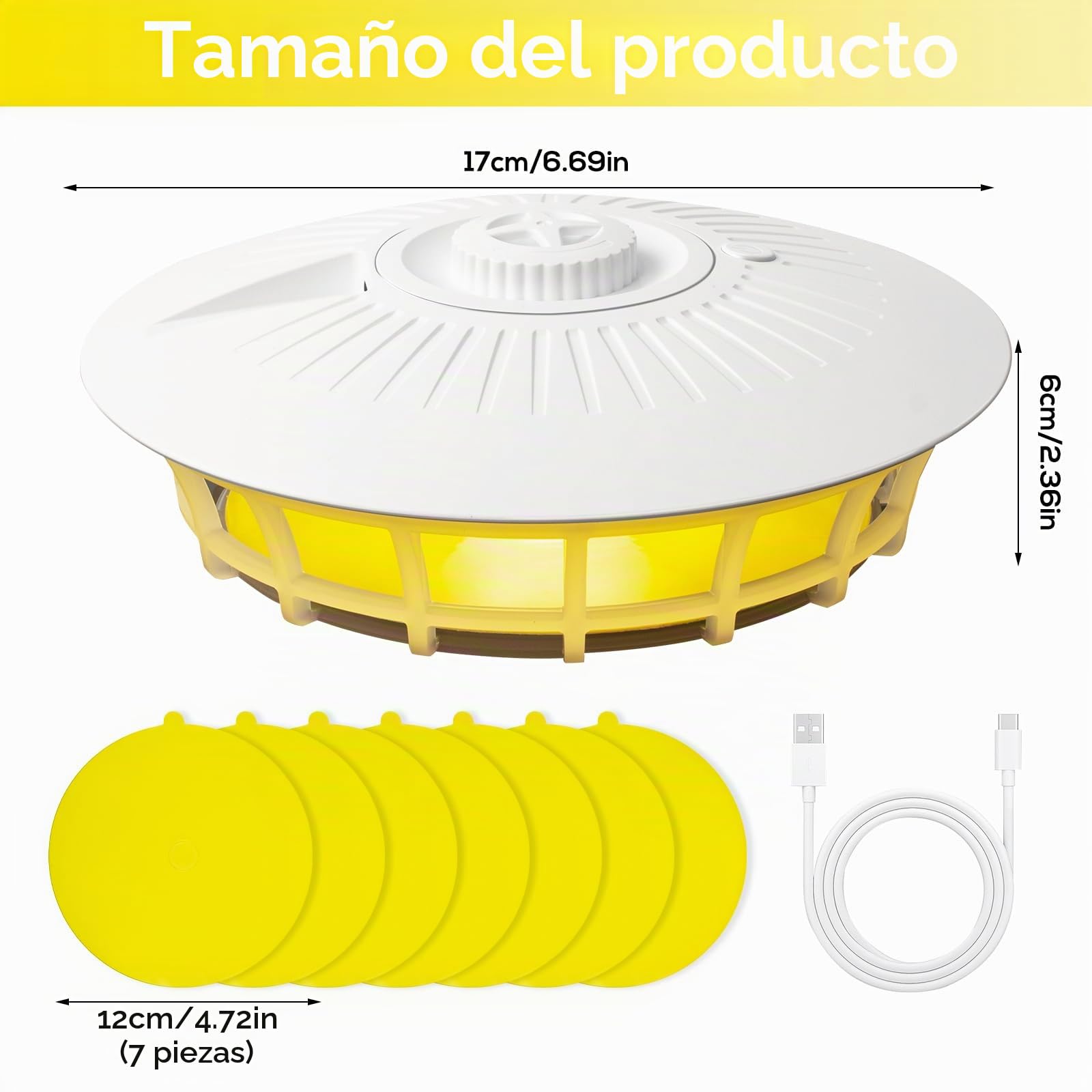Pulgas Eliminar Casa, 2PCS Lámpara Antipulgas con 14Almohadillas Adhesivas, 4 Modos de luz Trampa Mata Pulgas Hogar, Trampa para Pulgas para La Sala de Estar, Cocina, Dormitorio