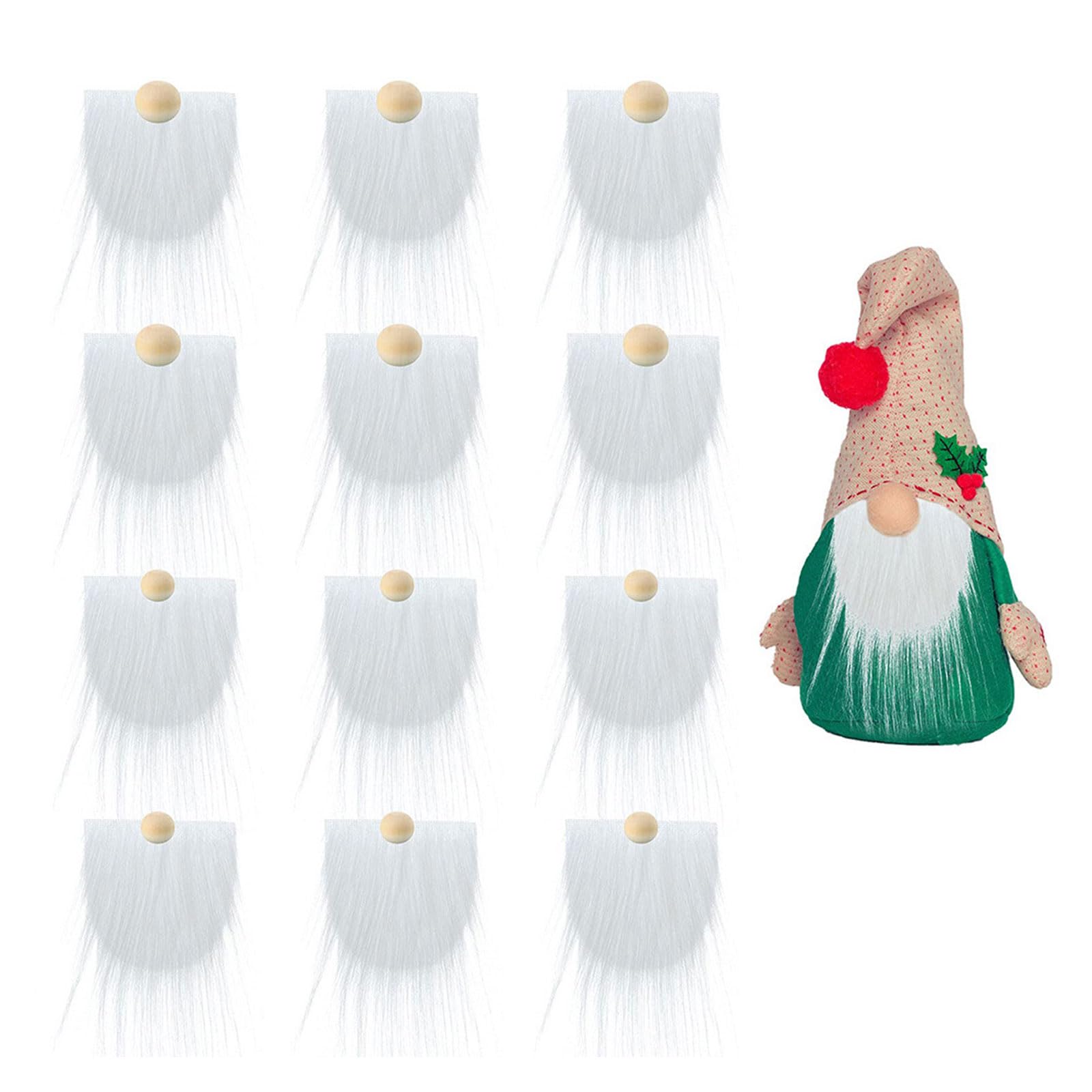 12 Barba Finta Da Gnomo Con Perline - Per Decorazioni Natalizie Fai Da Te - Foto 4