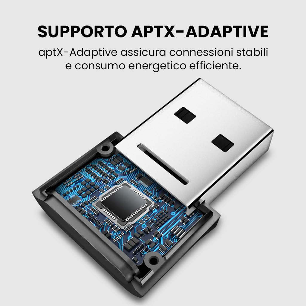 Avantree DG80-Gaming - Adattatore Dongle USB Bluetooth 5.3 per PS5 e Console da gioco, con aptX-Adaptive e bassa latenza, Chiavetta Trasmettitore Audio Wireless per Bluetooth Cuffie e Auricolari