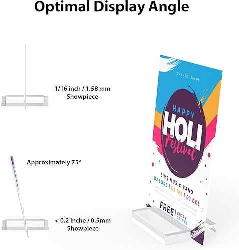 Miniatura 4 de 12 soportes para tarjetas de lugar para mesa, 2 pulgadas de acrílico transparente, soporte para tarjetas de identificación de números de mesa,