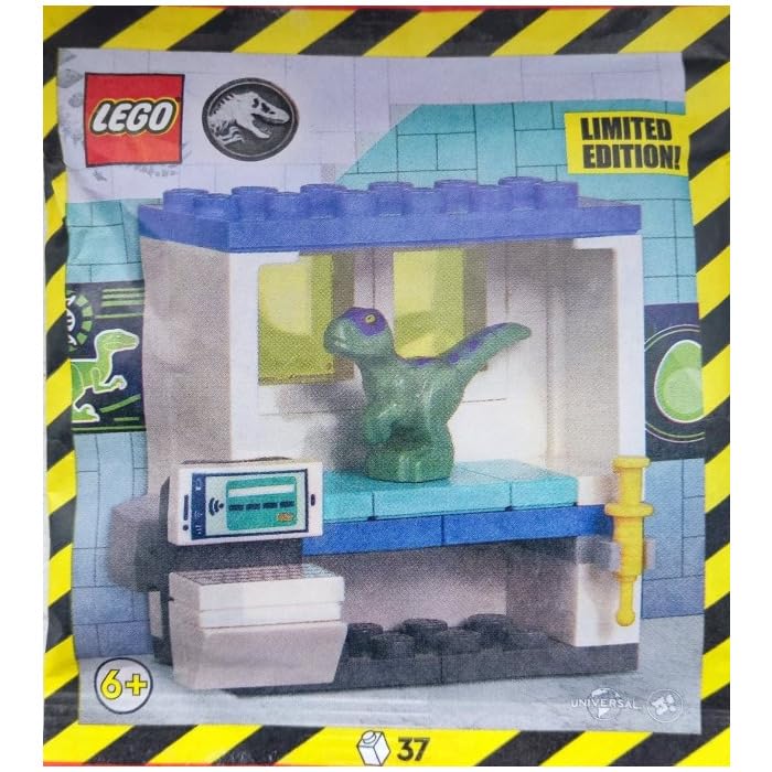 Lego Jurassic World Baby Raptor with DNA Lab Cabinet Foil / Paper Pack #122404 by Lego