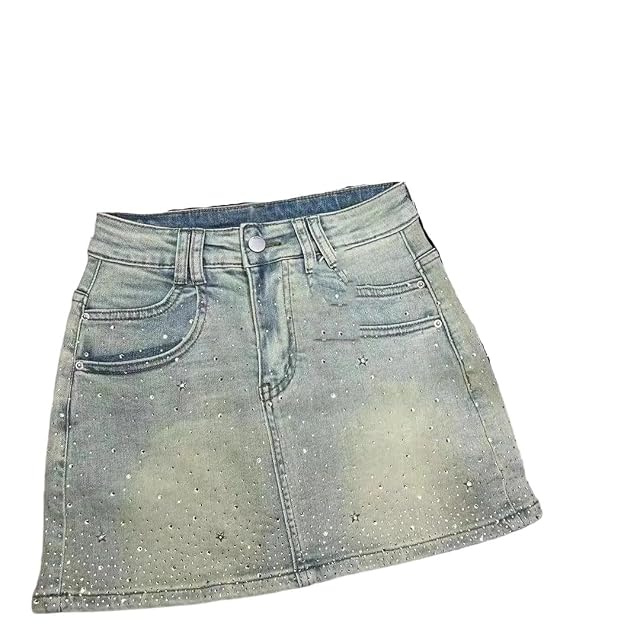 Women Summer Retro Slimming A-Line Sheath Denim Skirt