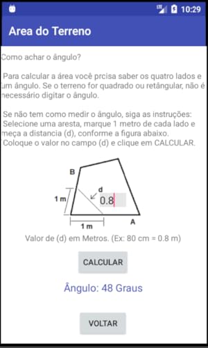 Área do terreno - Calculadora