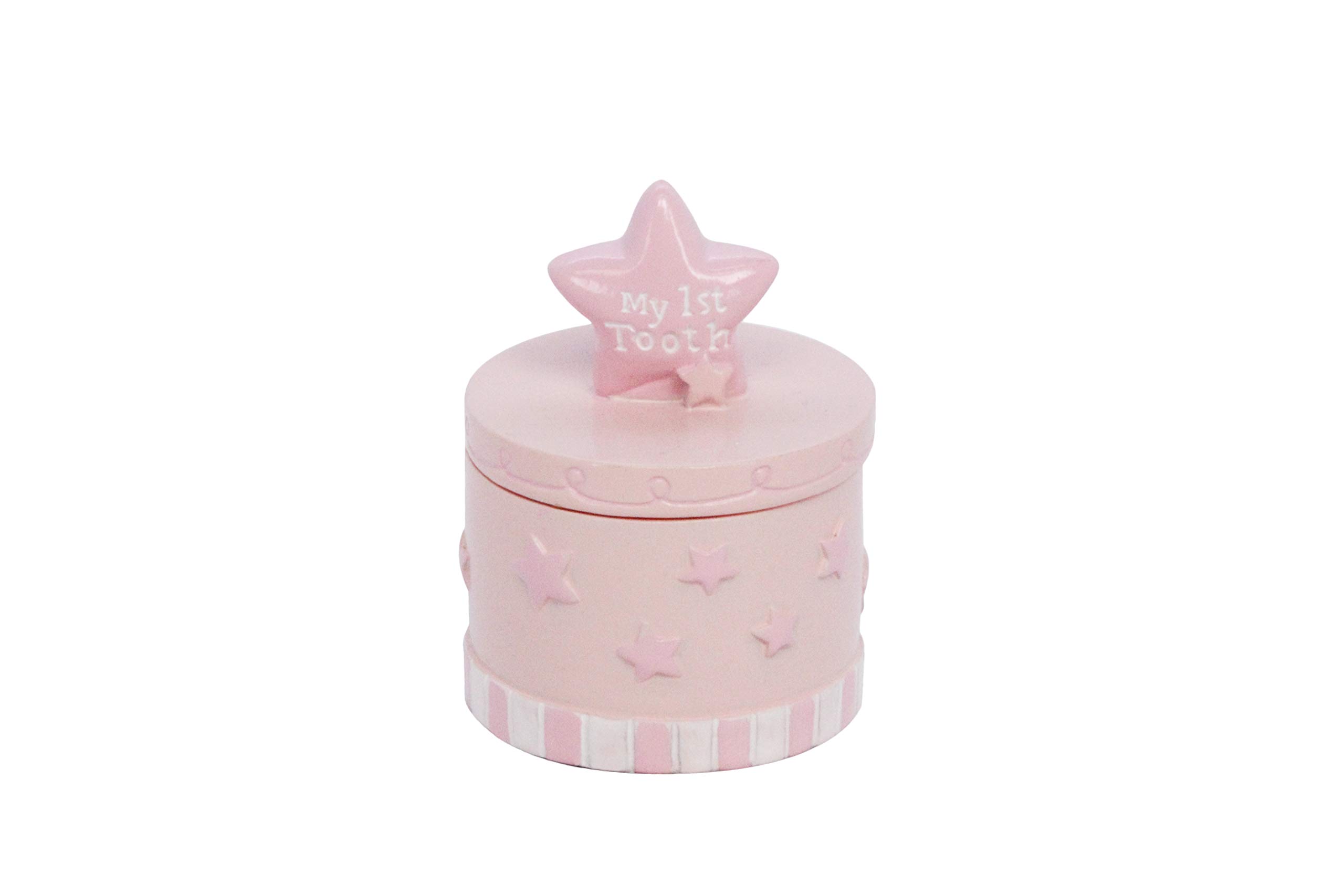 Gisela Graham Pink Resin 'My 1st Tooth' Trinket Box - 8.5cm