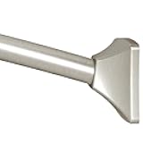 Moen Brushed Nickel 72-inch Permanent Mount Adjustable Curved Shower Rod, Wall Mounted Shower Curtain Rod for Bathtub Shower, CSR2164BN
