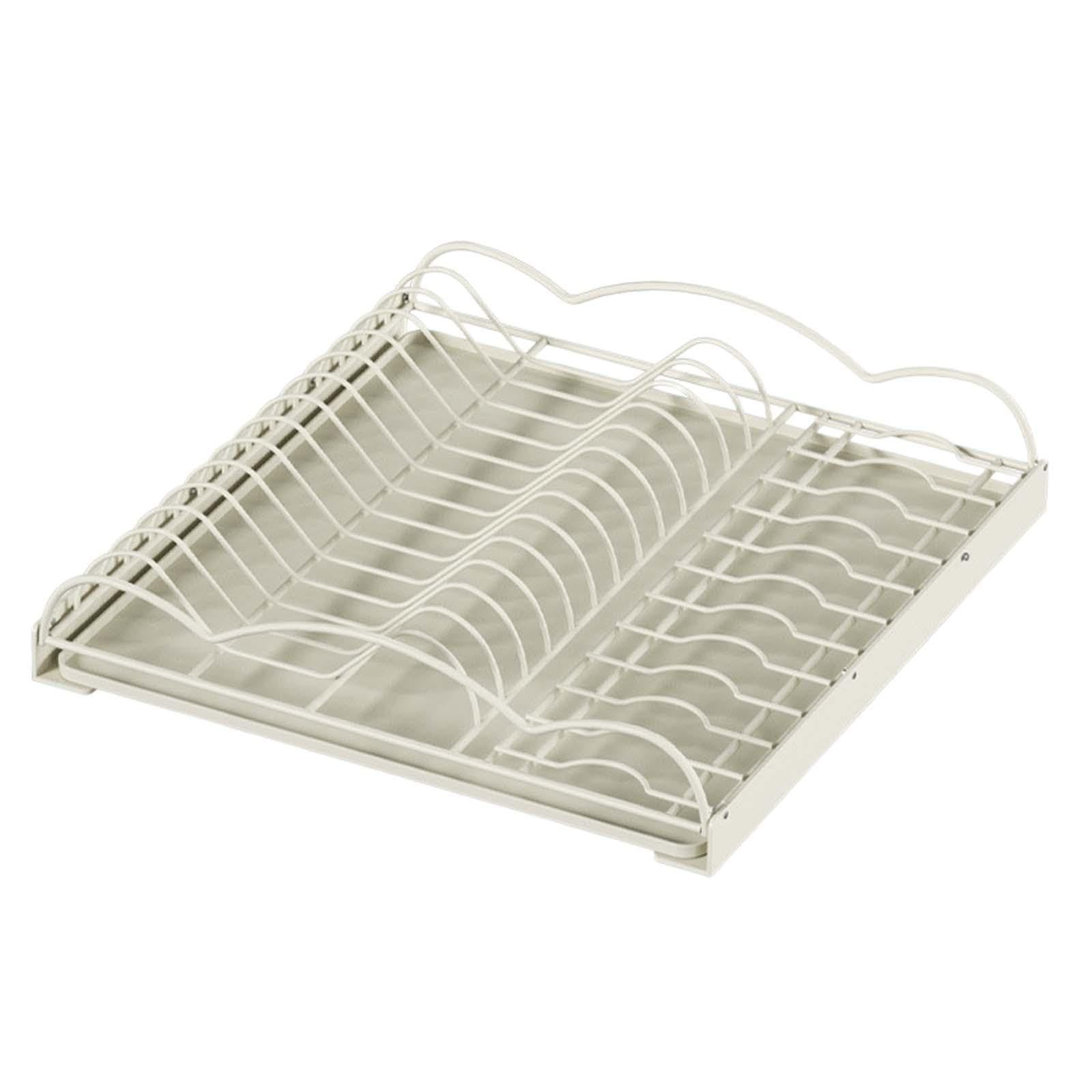 Escurreplatos Confeccionado en Acero Carbono Grueso Organizador Deslizante de Platos Soporte con Drenaje Removible Y Bandeja Multiusos Adecuado
