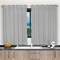 Confecções Elba, Cortina De Cozinha 3,00x1,20 Falso Blackout Corta Luz Cor:Cinza