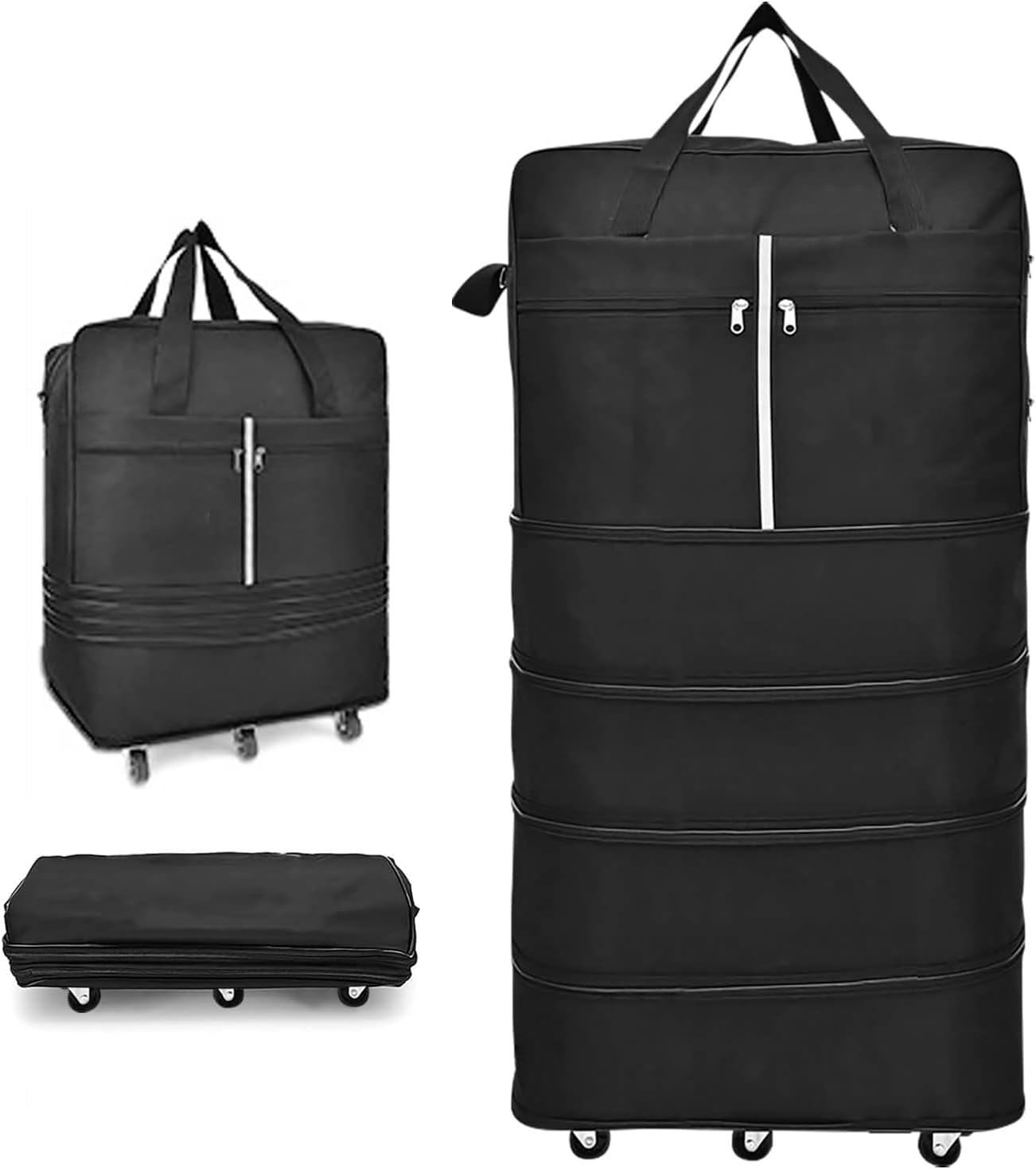 160L Expandable Rolling Wheeled Duffel Bag Foldable Large Capacity