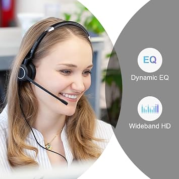 VT Wired UC-Headset with 2-Mic AI Noise-Cancelling - Work Headphones with USB-A/C for PC/Laptop/IP Phones for MS Teams,Genesys,3CX,Bria,Avaya Workplace,Cisco Jabber,GoogleMeet, Zoom,etc.(Mono)