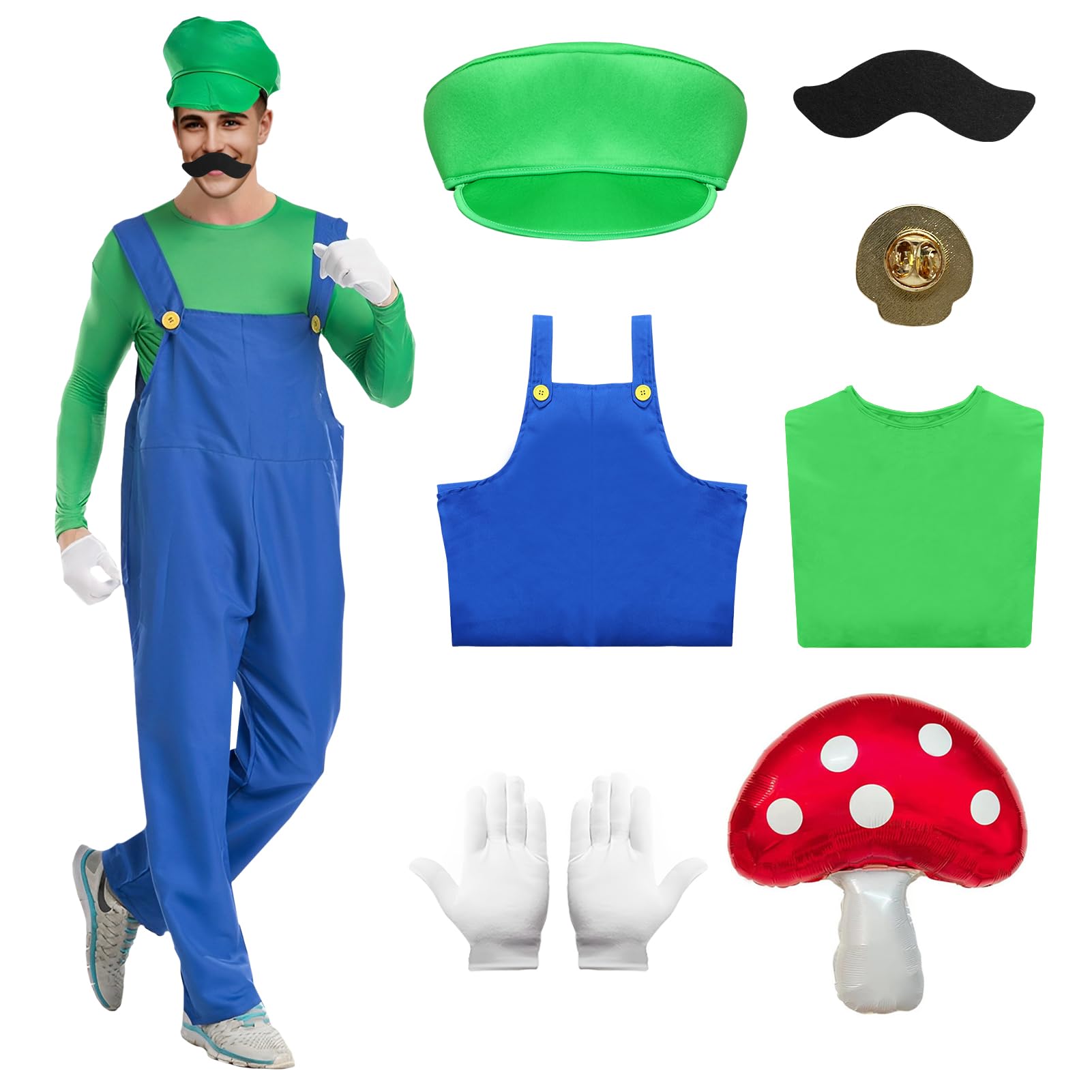 Forfamy Costume for Adults Halloween Fancy Dress for Halloween World Book Day Party (GREEN, L)