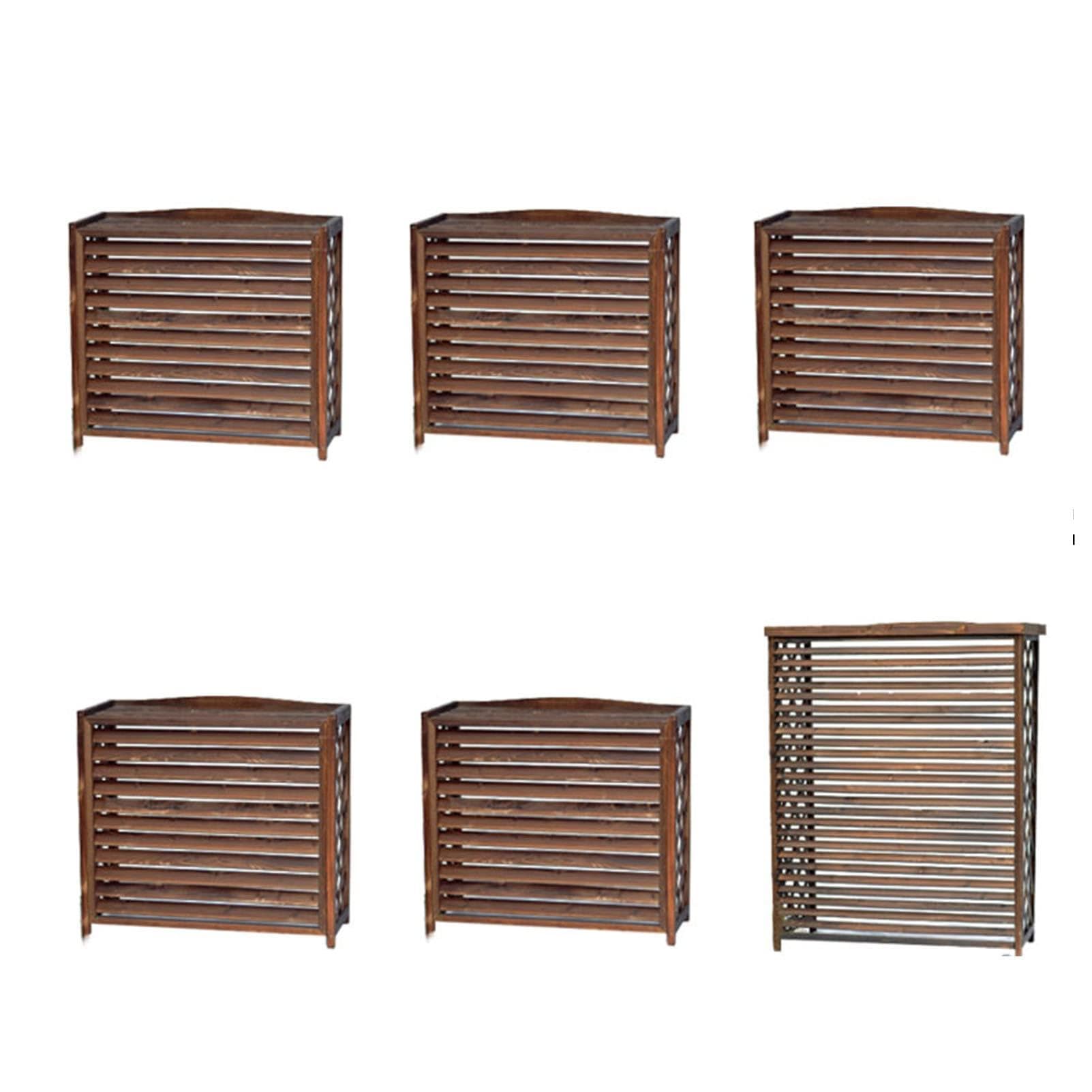 CENAP Outdoor Fence Air Conditione Cover Hid Privacy Screen, Air Conditioner Outer Unit Cover Garden Plants Flower Stand Decorative Louver Wood Air Conditioner Rack Outdoor Condenser/L86X D 35X H80